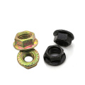 M6 Yellow zinc colorful zin-plated hex flange nut with serrated carbon steel Grade 4 grade 8 grade6